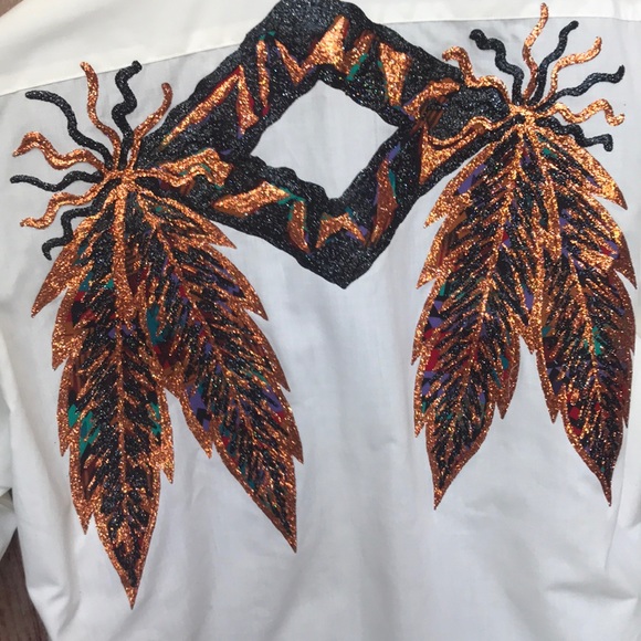 Lucasini Hand Painted Western Shirt 16 Neck - Picture 9 of 10